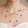 Collier mariage ivoire et bordeaux CO1140A