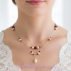 Collier mariage ivoire et bordeaux CO1201A