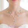 Collier mariage ivoire turquoise + strass CO1252A