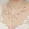 Collier mariage rose et cristal CO1205A