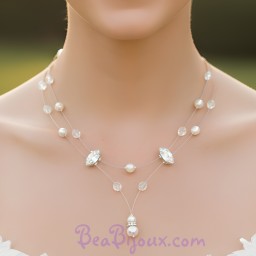 Collier mariage blanc cristal et strass CO1188A
