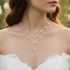 Collier mariage blanc et strass CO1276A