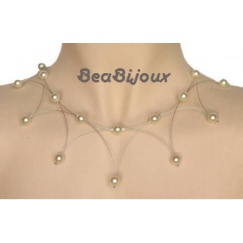 Collier mariage perles ivoire CO1036A