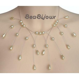 Collier mariage perles ivoire CO1116A