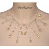 Collier mariage ivoire cristal et strass CO1121A