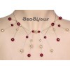 Collier mariage ivoire et bordeaux CO1140A
