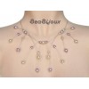 Collier mariage ivoire et parme CO1148A