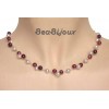 Collier mariage blanc et bordeaux CO1166A