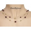 Collier mariage ivoire et bordeaux CO1168A