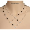 Collier mariage blanc et noir + strass CO1180A