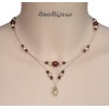 Collier mariage ivoire et bordeaux CO1201A