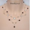 Collier mariage ivoire et chocolat + strass CO1214A