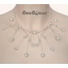Collier mariage blanc cassé et cristal CO1215A