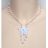 Collier mariage fleur blanc cristal CO1240A