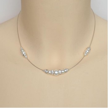 Collier mariage blanc et strass CO1250A