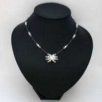 Collier mariage blanc cristal strass CO1275A