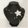 Collier mariage fleur blanc argent CO1270A