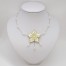 Collier mariage fleur blanc et or CO1272A