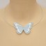 Collier mariage papillon blanc et argent CO1271A