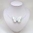 Collier mariage papillon blanc et argent CO1271A