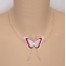 Collier mariage papillon blanc et rouge CO1268A