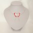 Collier mariage papillon blanc et rouge CO1268A