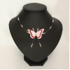 Collier mariage papillon blanc et rouge CO1268A