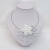 Collier mariage blanc et fleur CO1280A