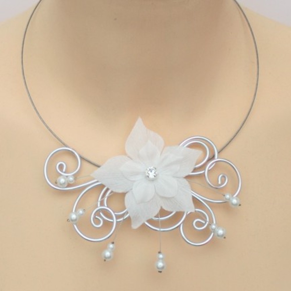 Parure mariage fleur blanc