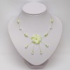Collier mariage fleur blanc vert anis CO1277A