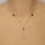 Collier mariage fleur blanc argent CO1279A