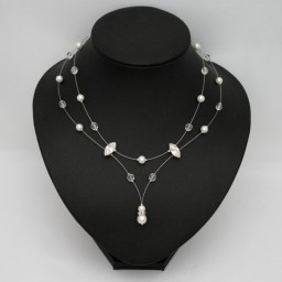 Collier mariage blanc cristal et strass CO1188A