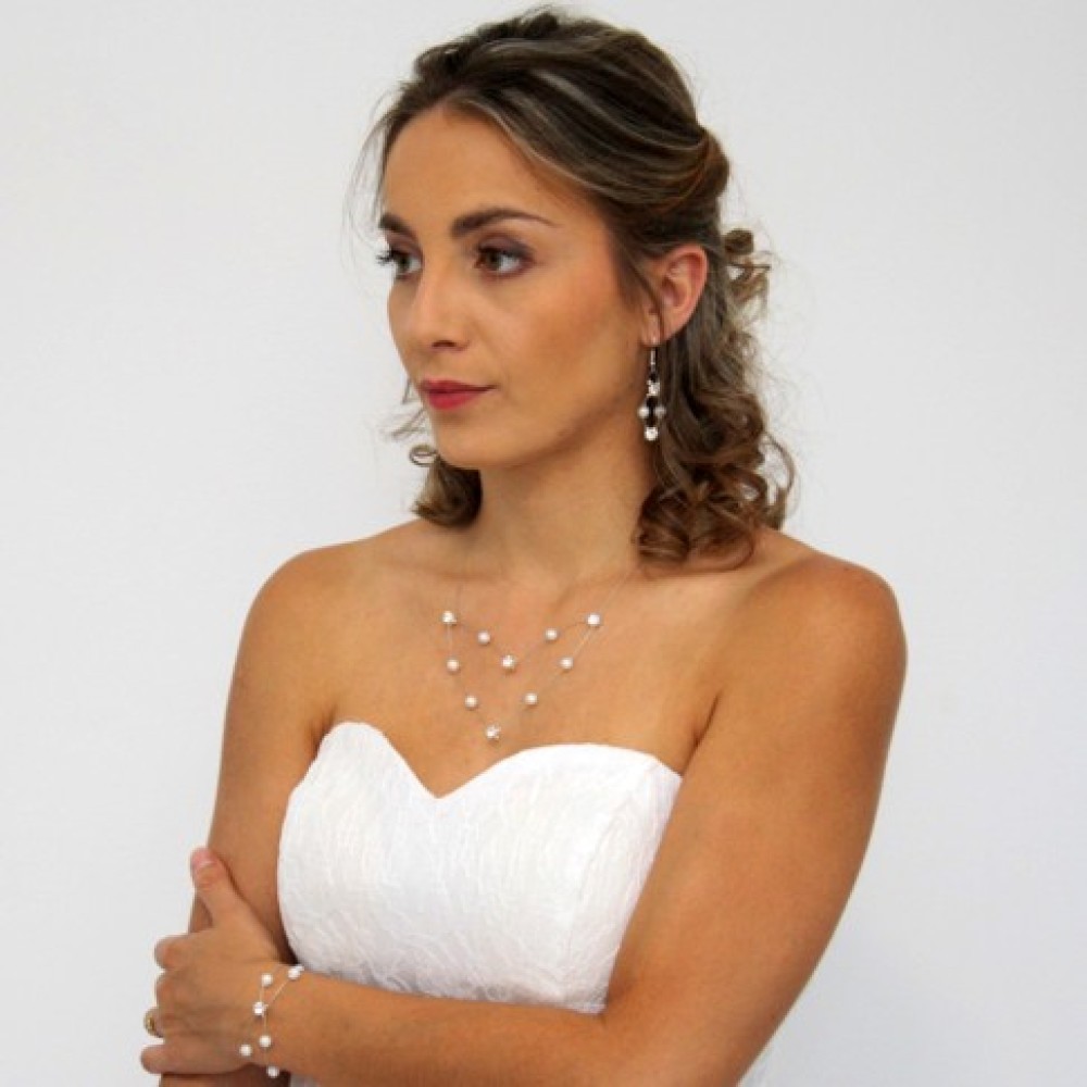 Parure de mariage blanc et strass Parure de mariage blanc et strass