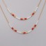 Collier double rang or blanc et rouge CO6014