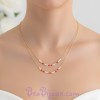 Collier double rang or blanc et rouge CO6014