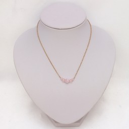 Collier mariage doré perles roses CO5007