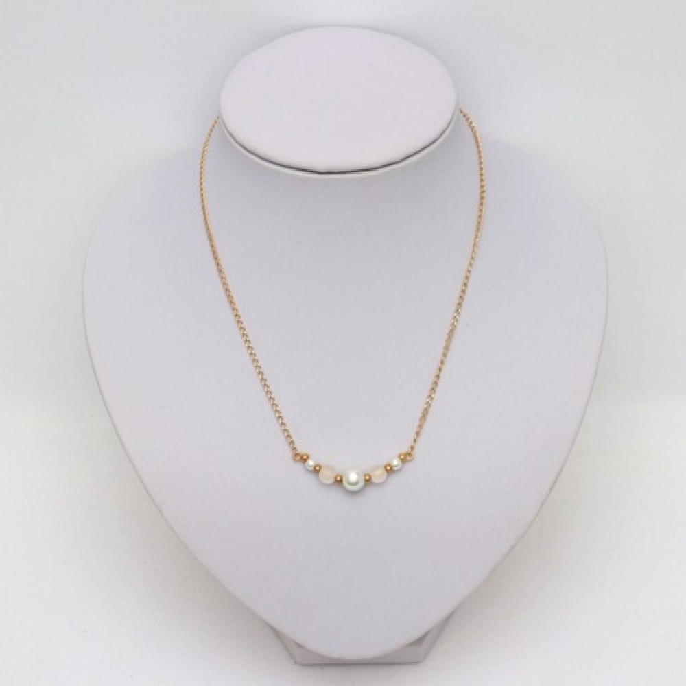 Collier mariage chaîne doré à l'or fin et blanc