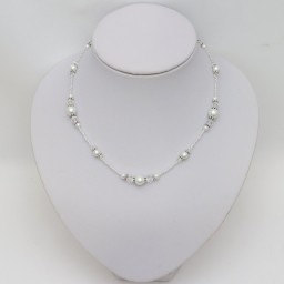 Collier mariage blanc et cristal CO4263A