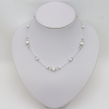 Collier mariage blanc et cristal CO4263A