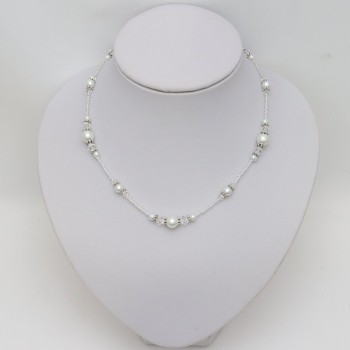 Collier mariage ivoire et cristal CO4263A