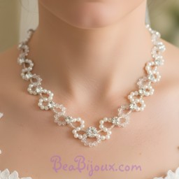 Collier mariage blanc et cristal CO4261Z