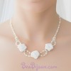 Collier mariage fleur et cristal CO4275A