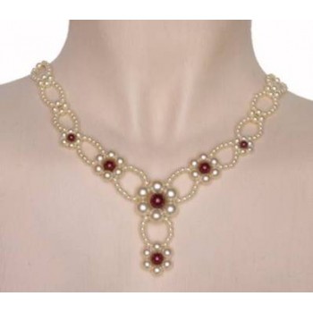 Collier mariage ivoire et bordeaux CO4251Z