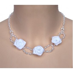 Collier mariage fleur et cristal CO4275A