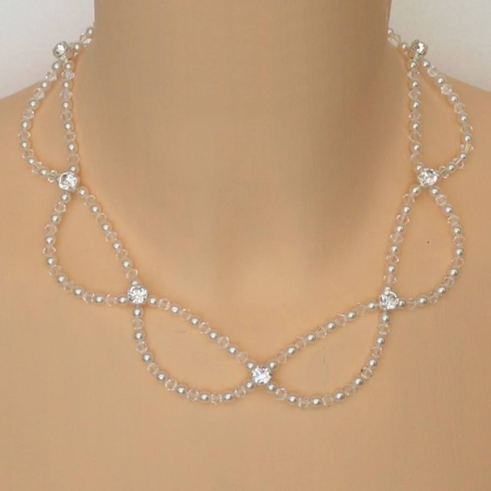 Collier mariage blanc cristal strass