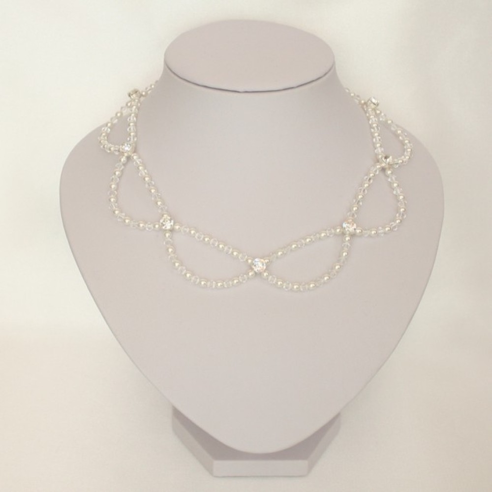 Collier mariage blanc cristal strass