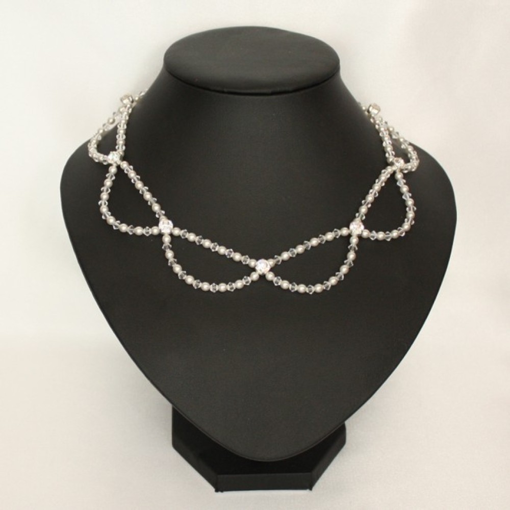 Collier mariage blanc cristal strass