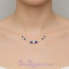 Collier mariage blanc bleu royal CO4289A