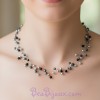 Collier perles gris et noir CO4278A