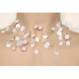 Collier fantaisie blanc CO4248A